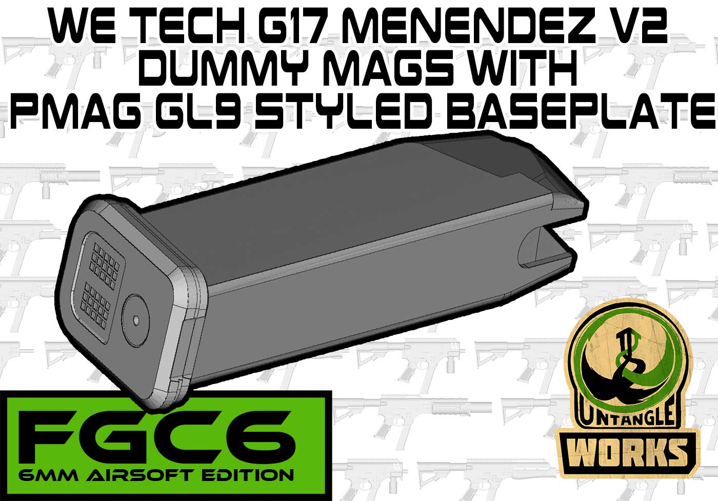 Menendez v2 Dummy mag for GGB airsoft or FGC-6  GL9 version