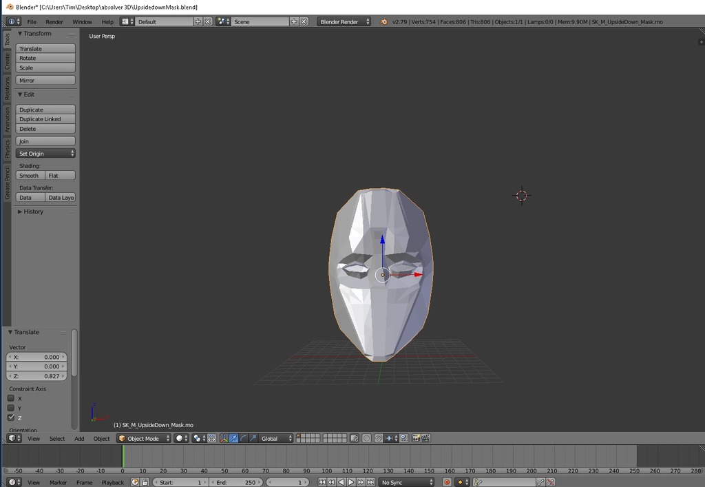 Upside down mask