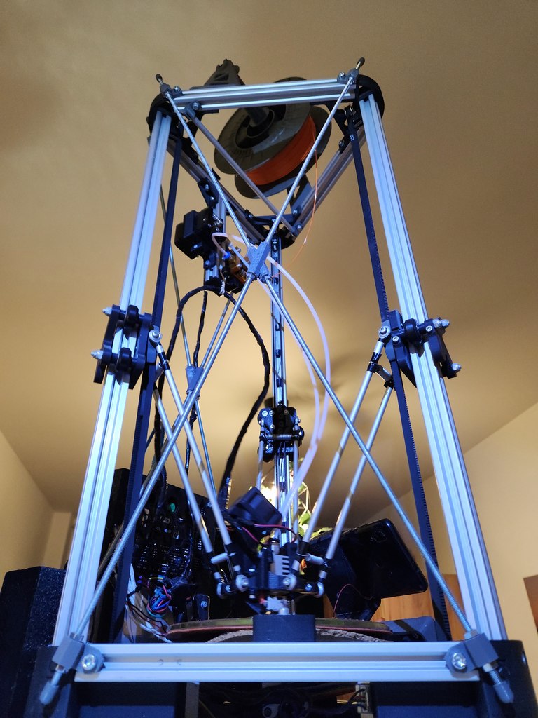 Parametric Kossel-like delta 3d printer frame support rods