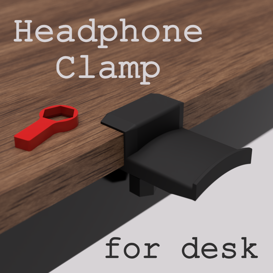 Headphone Holder - Clamps onto your desk! | Desk Headphone Clamp Mount Hook |For desks with a small edge | Two sizes availible | Edge Clamp Low Profile