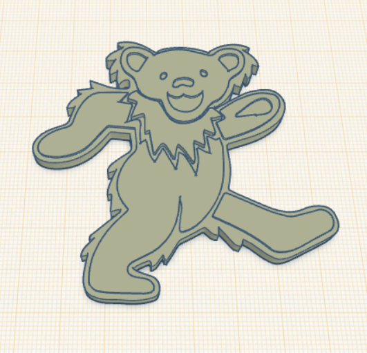Grateful Dead Dancing Bear 1/5 with Magnet Hole