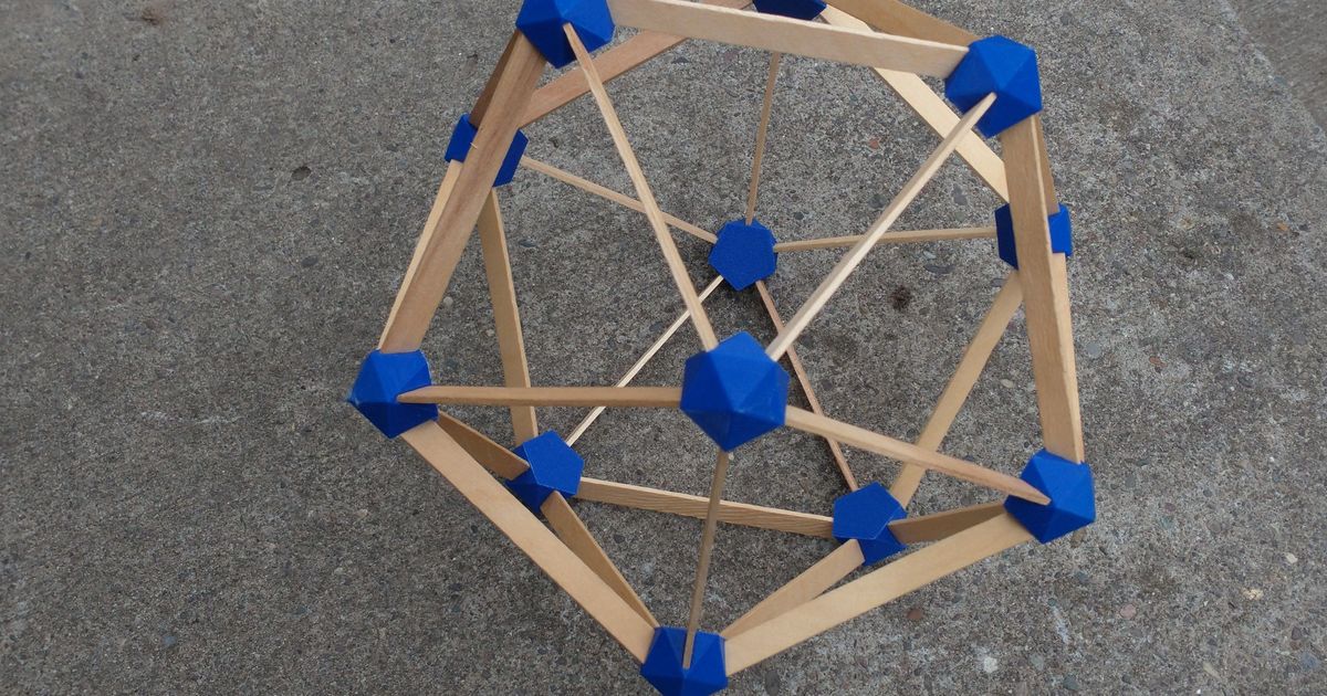 Hub For Popsicle Stick Icosahedron By Flipmarley Free Stl Model Printables Com