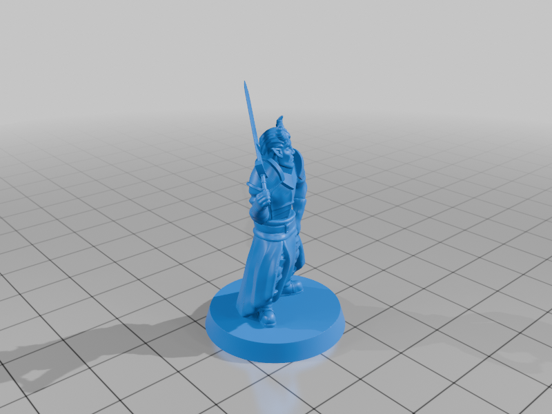 Tiefling fighter FDM supportless — miniatura 3
