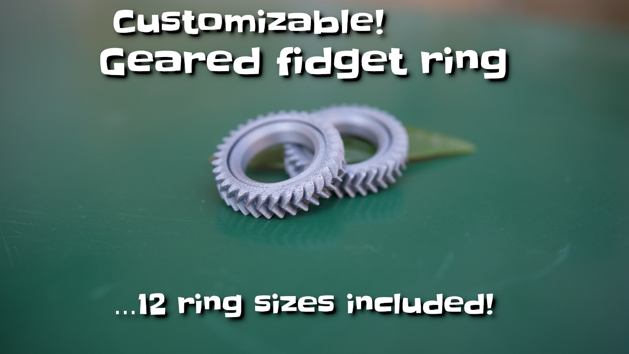 Print-in-place geared fidget ring