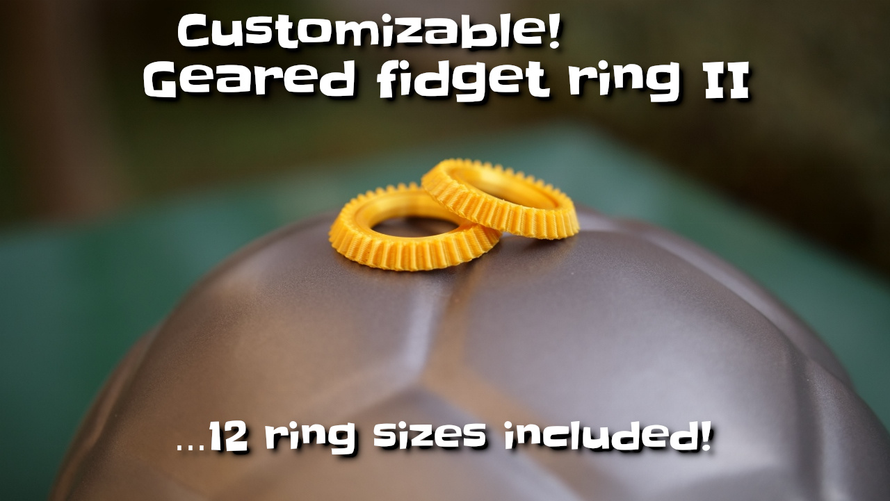 Print-in-place geared fidget ring  II