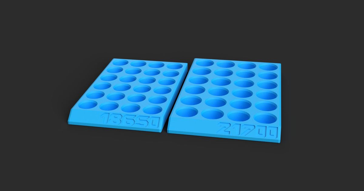 18650 / 21700 Battery Stand by Extrutim Download free STL model