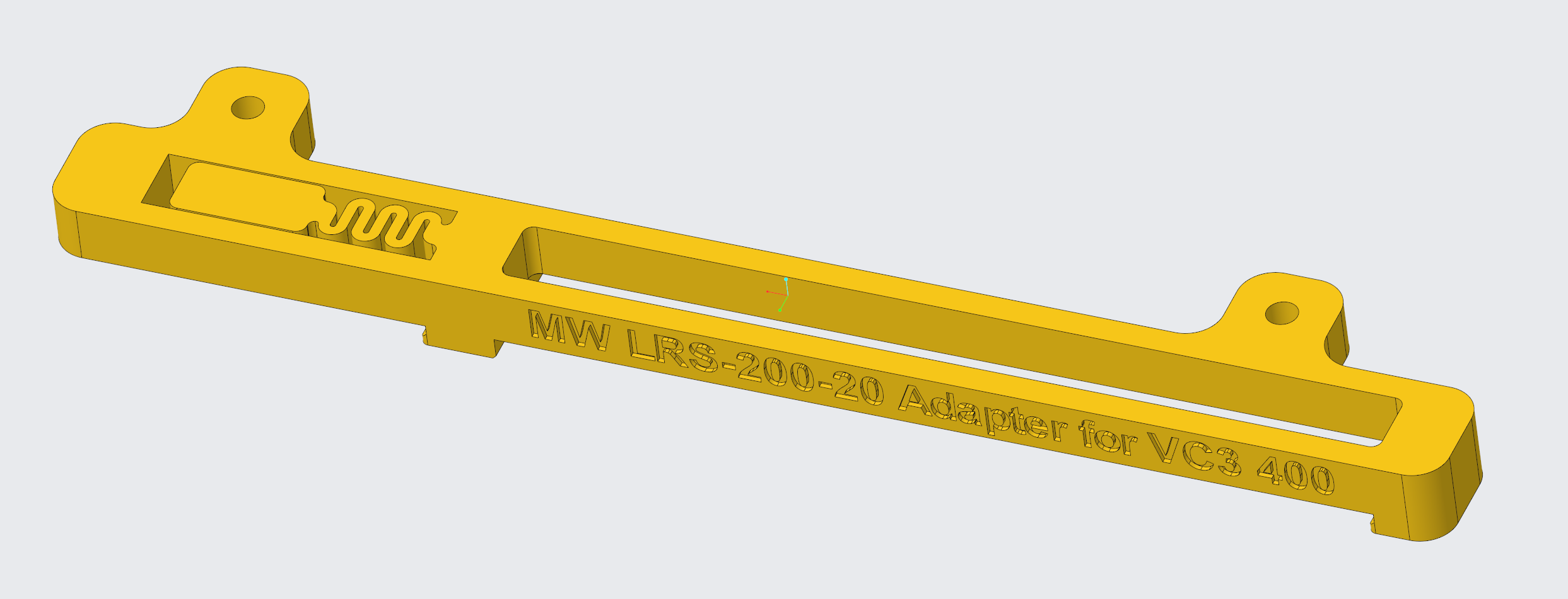 DIN Rail Adapter for Meanwell LRS-200-24 for V-Core3 400