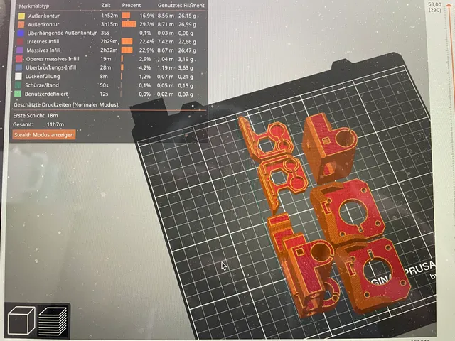 Original Prusa i3 MK3S+ PETG Orange Parts