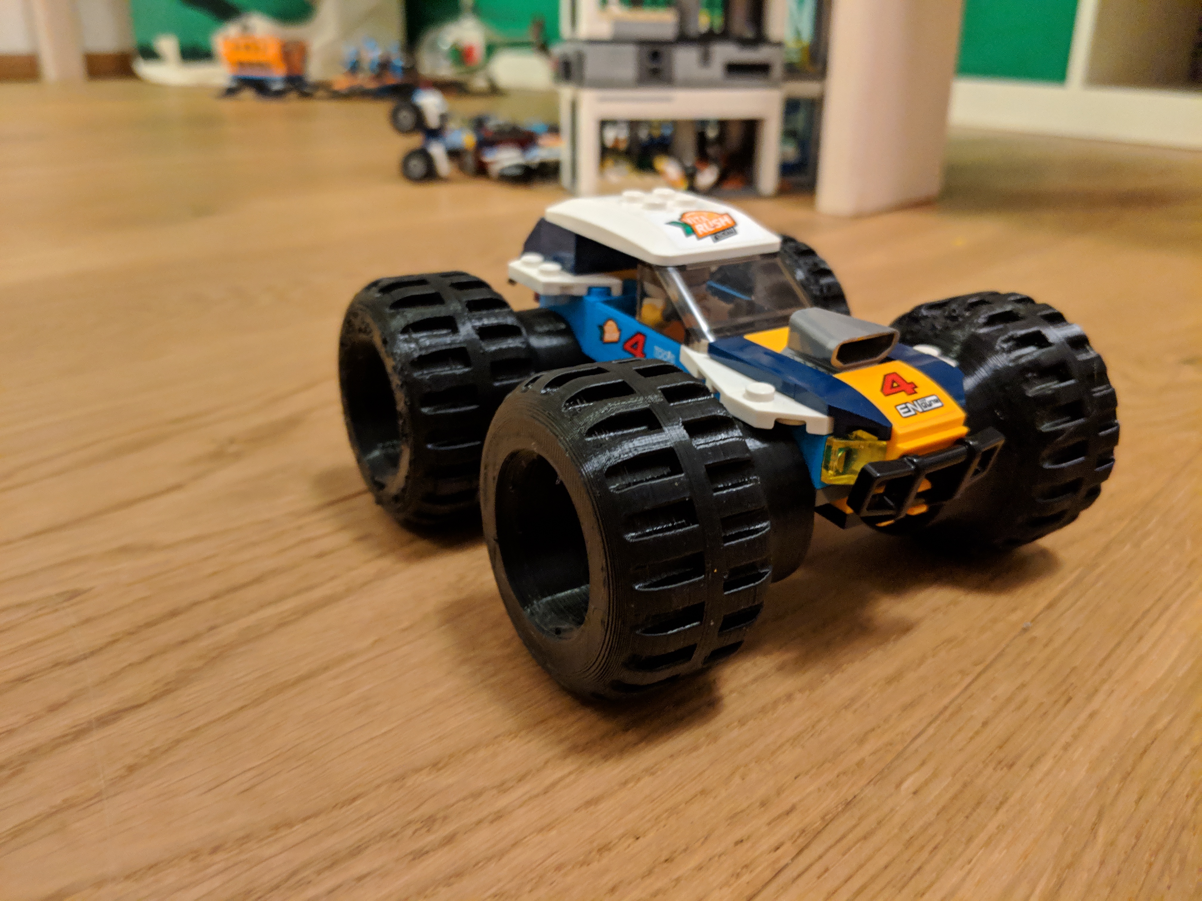 Monstertruck tire for a desert buggy eg. Lego car