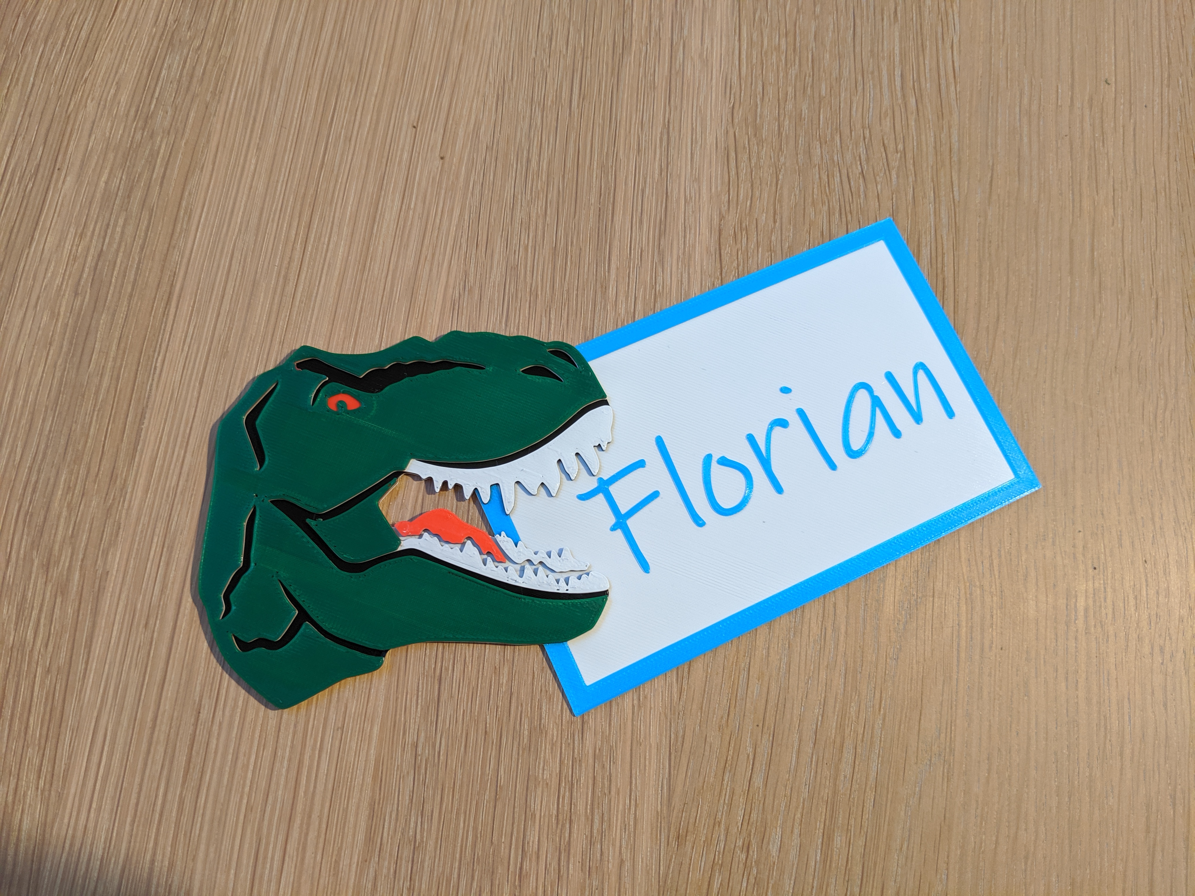 T-REX Name Tag - multicolor singleextruder