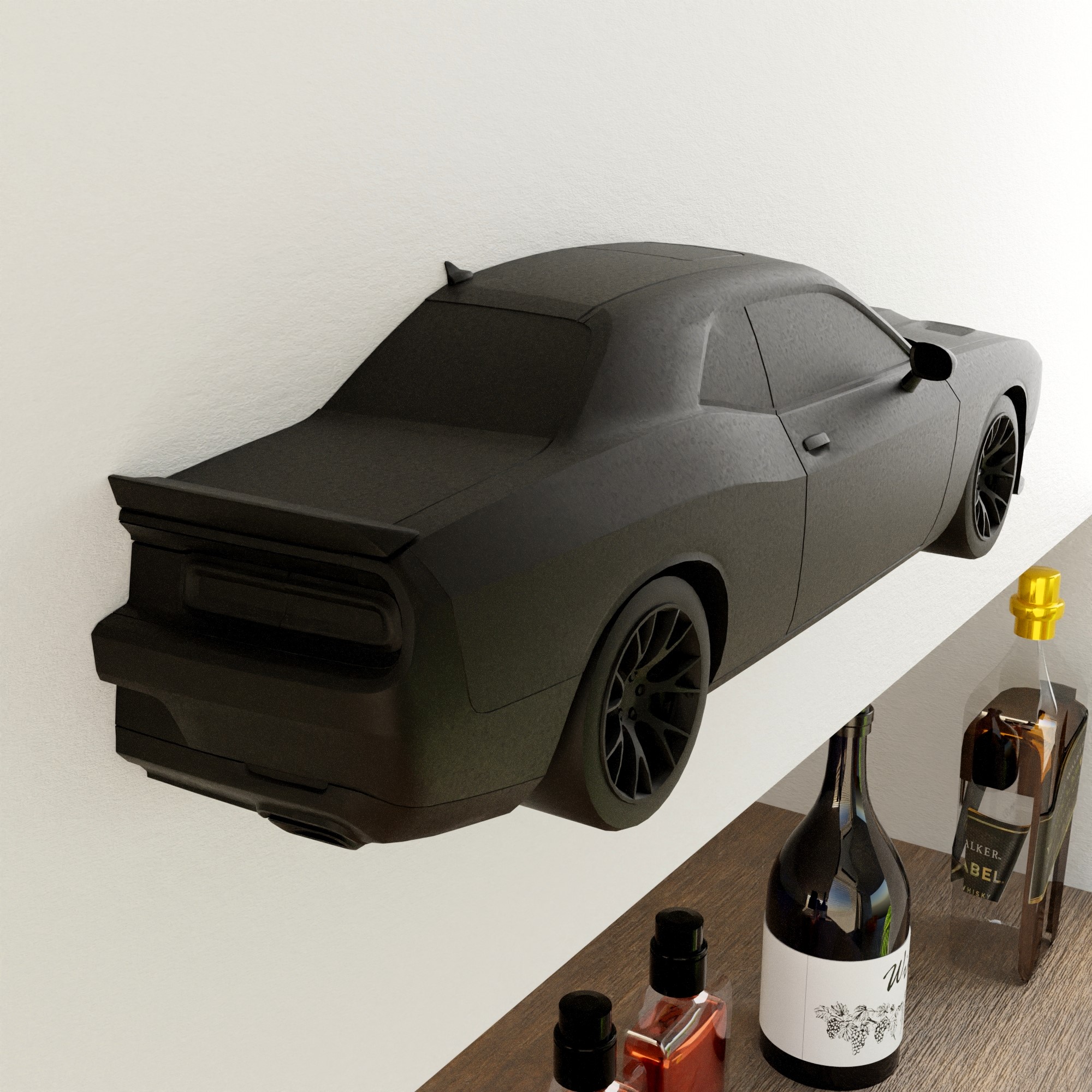 Miniatura 3 do modelo 3D Dodge Challenger Hellcat Wall-mounted