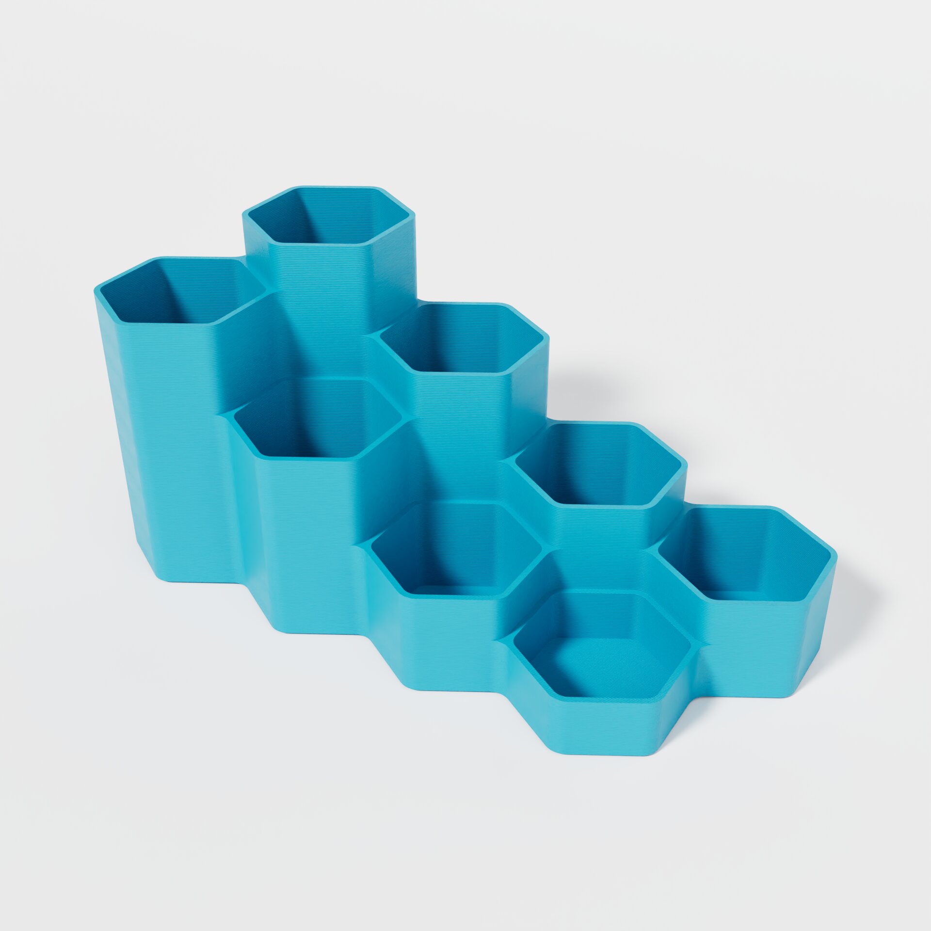 Hexagonal cascade pencil holder 10