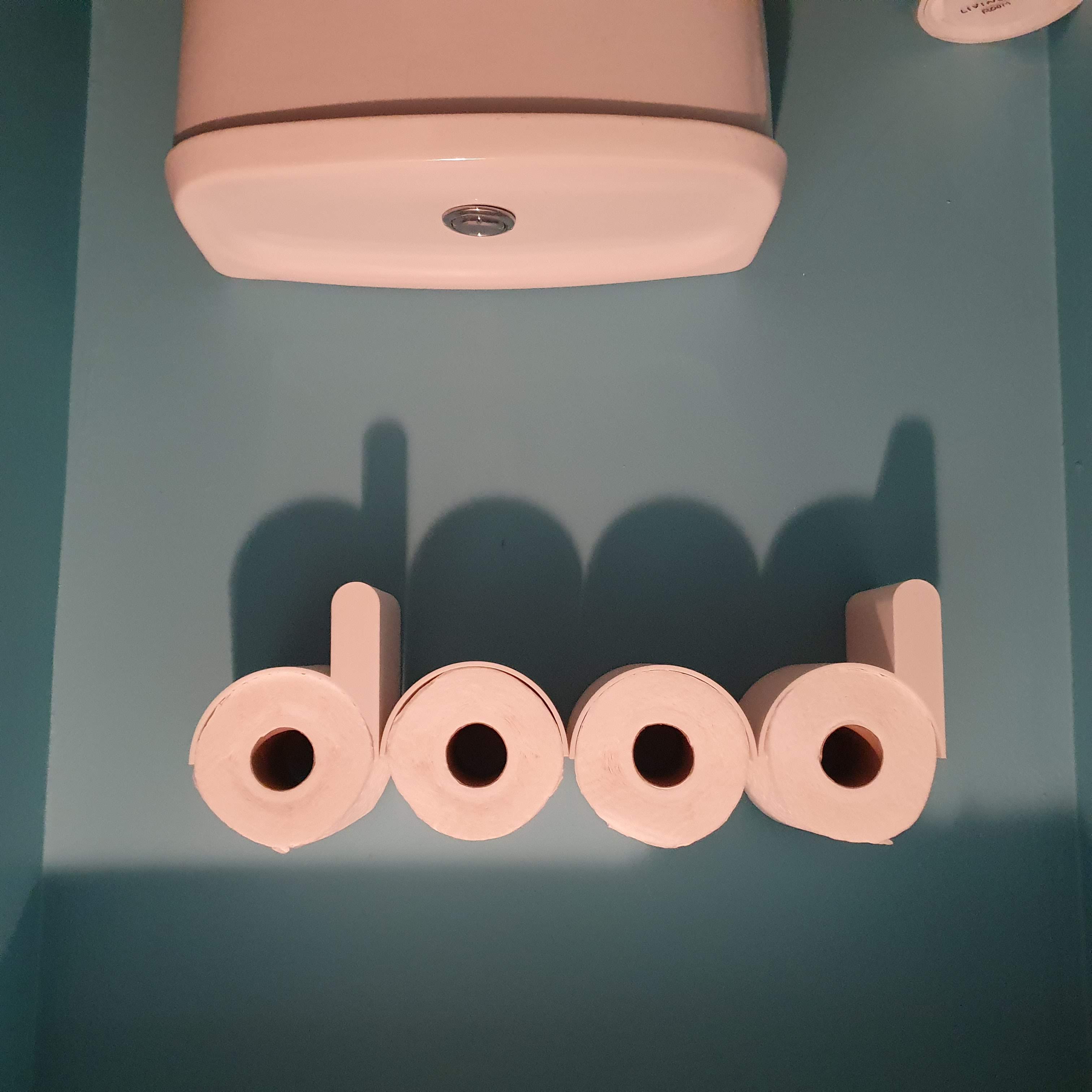 'Poop' toilet roll shelf