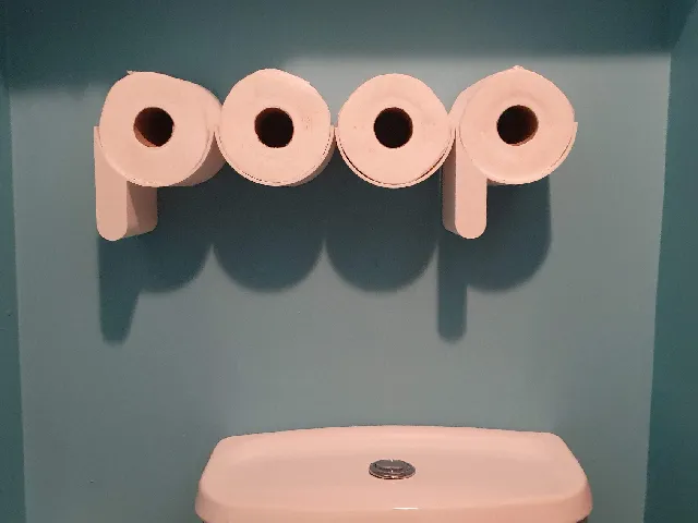 'Poop' toilet roll shelf