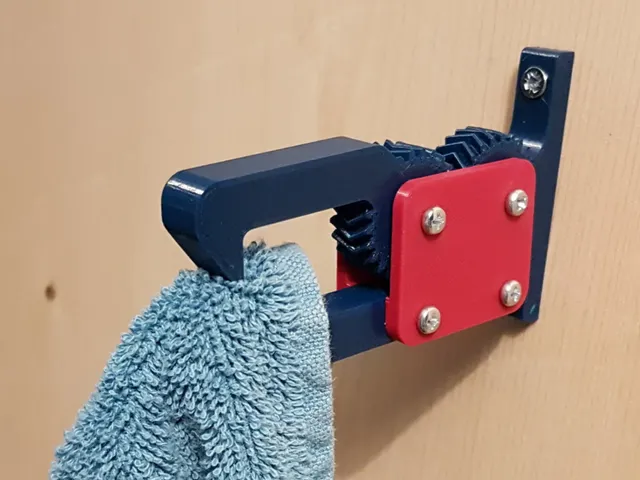 Self releasing geared clamp hook for towels
