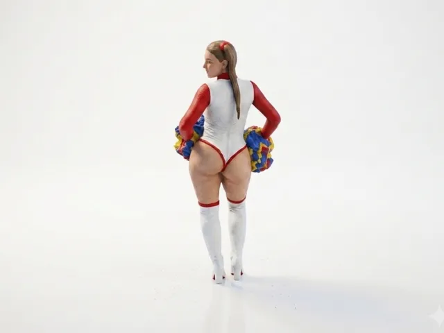 Cheerleader Figurine Female Figure 3D Printable