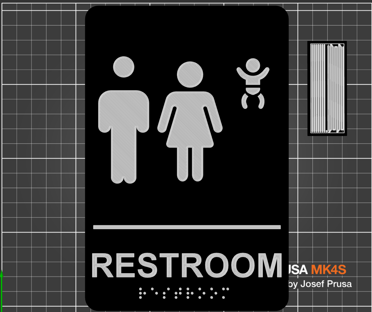 Restroom Sign - Men, Women with Diaper Changing Station & Braille
