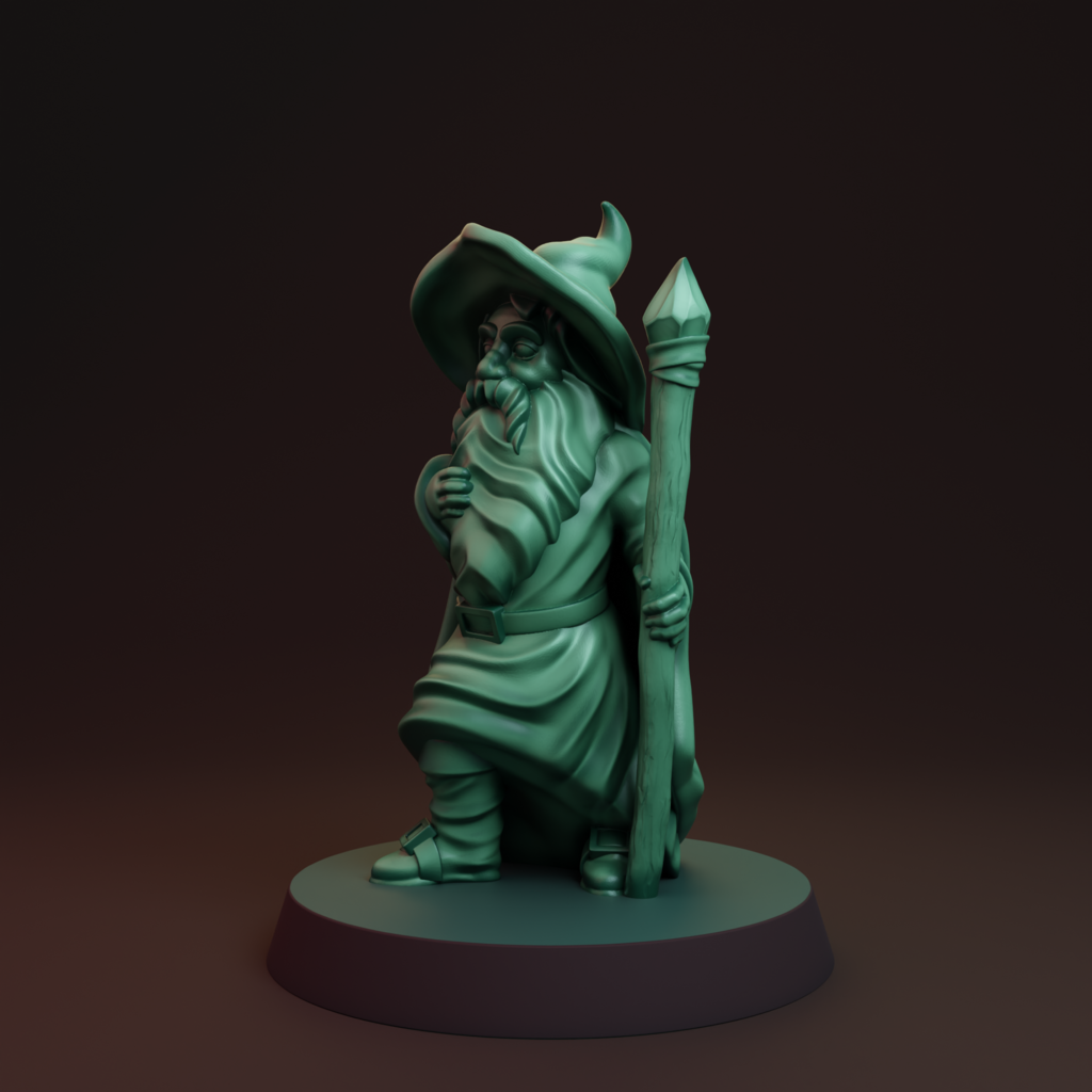 Miniatura 4 do modelo 3D Dwarf wizard FDM supportless