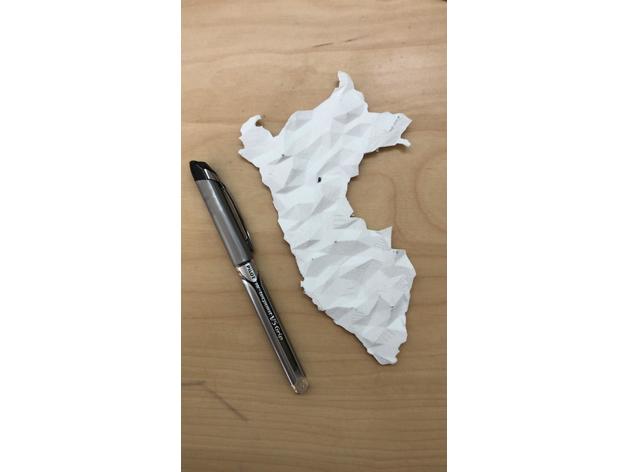 Miniatura 4 do modelo 3D Peru Map Origami
