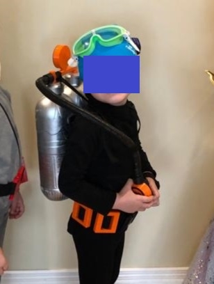 SCUBA DIVER COSTUME FOR KIDS WITH RECYCLED MILK PET BOTTLES