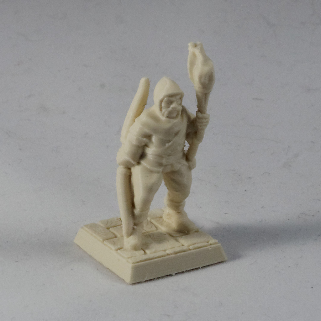 Hireling with torch 28mm (supportless, FDM friendly) — 2