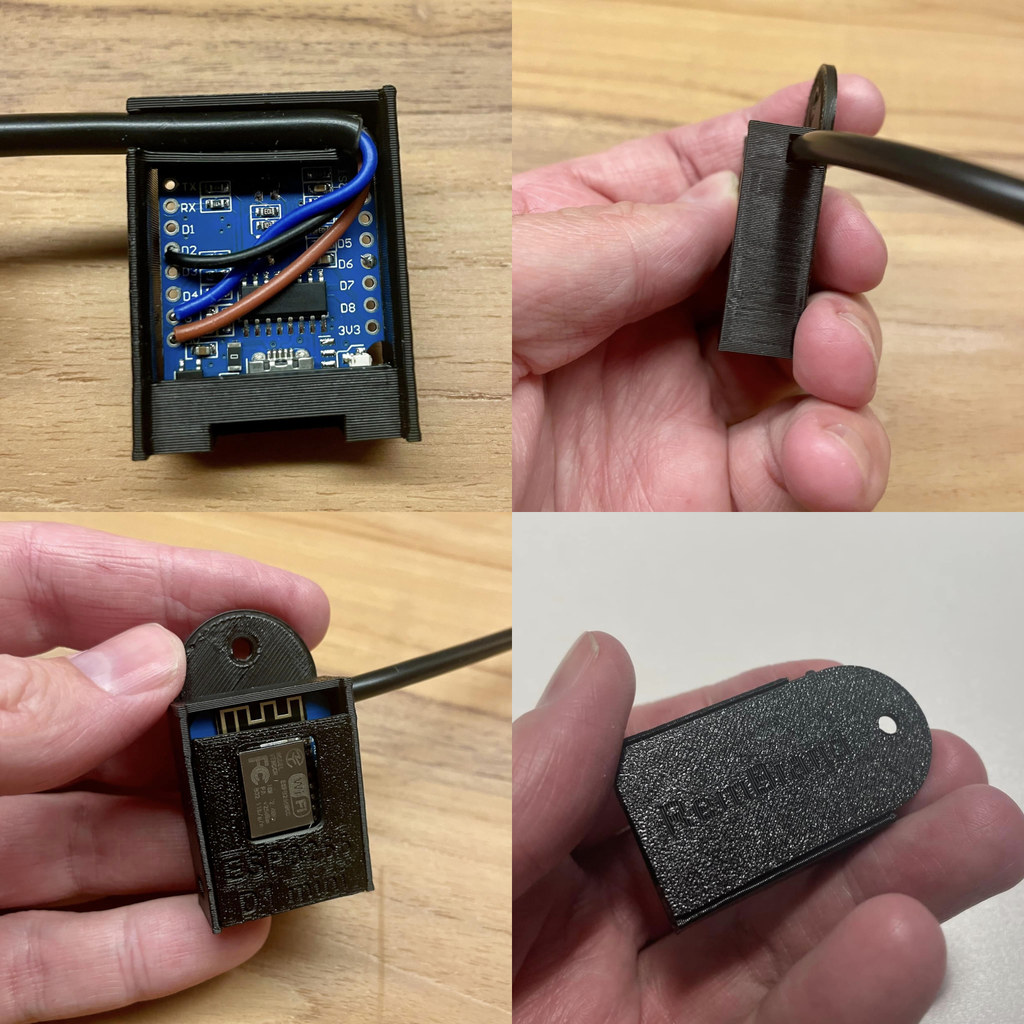 WeMos D1 mini case - ESP8266 enclosure for wired sensor