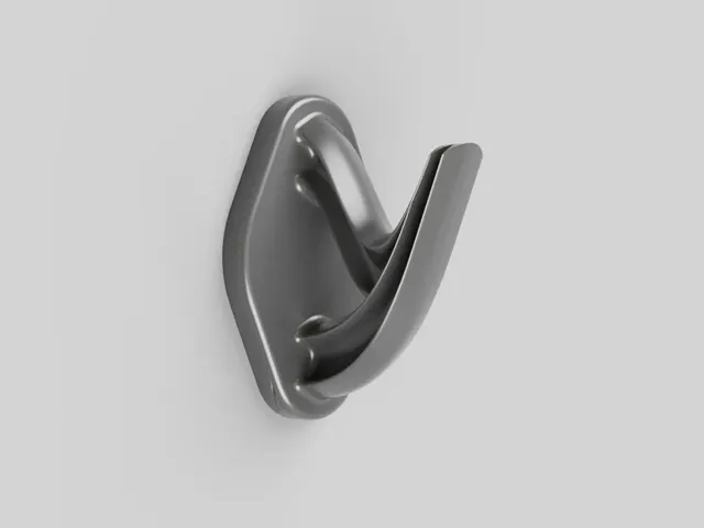 Stress optimized hidden screw print in place wall hook