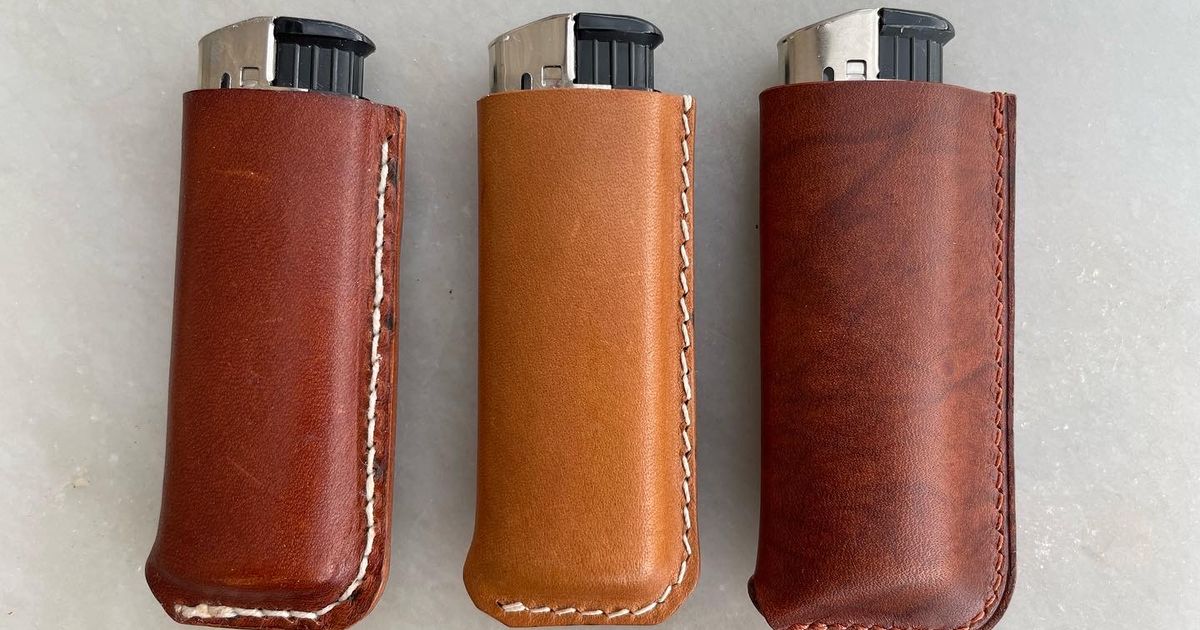 Bic lighter leather case pattern by Johan Download free STL model
