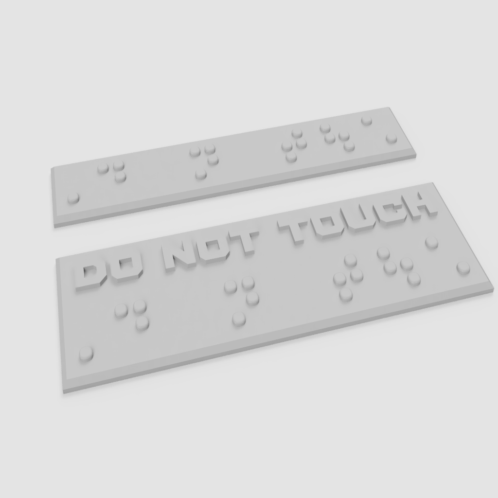 Braille " Do not touch " by Modisch Fabrications Download free STL