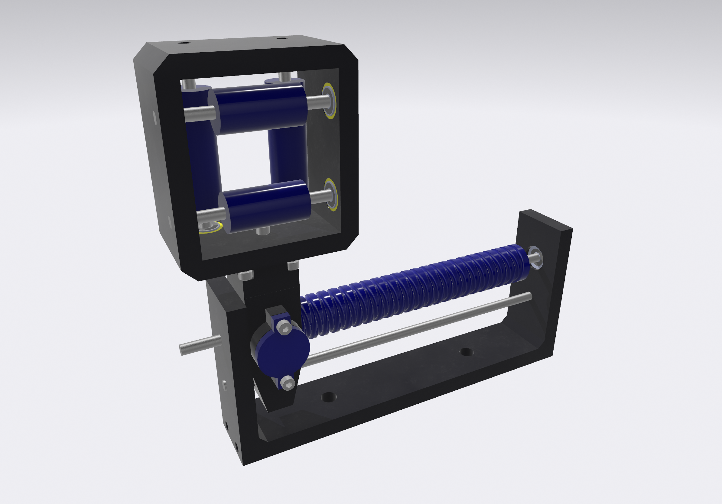 Self reversing guide screw for cables, hoses etc.