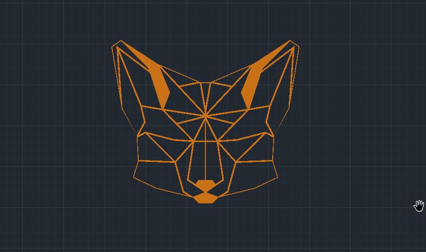 Miniatura 3 do modelo 3D 2D Fox (Low Poly)