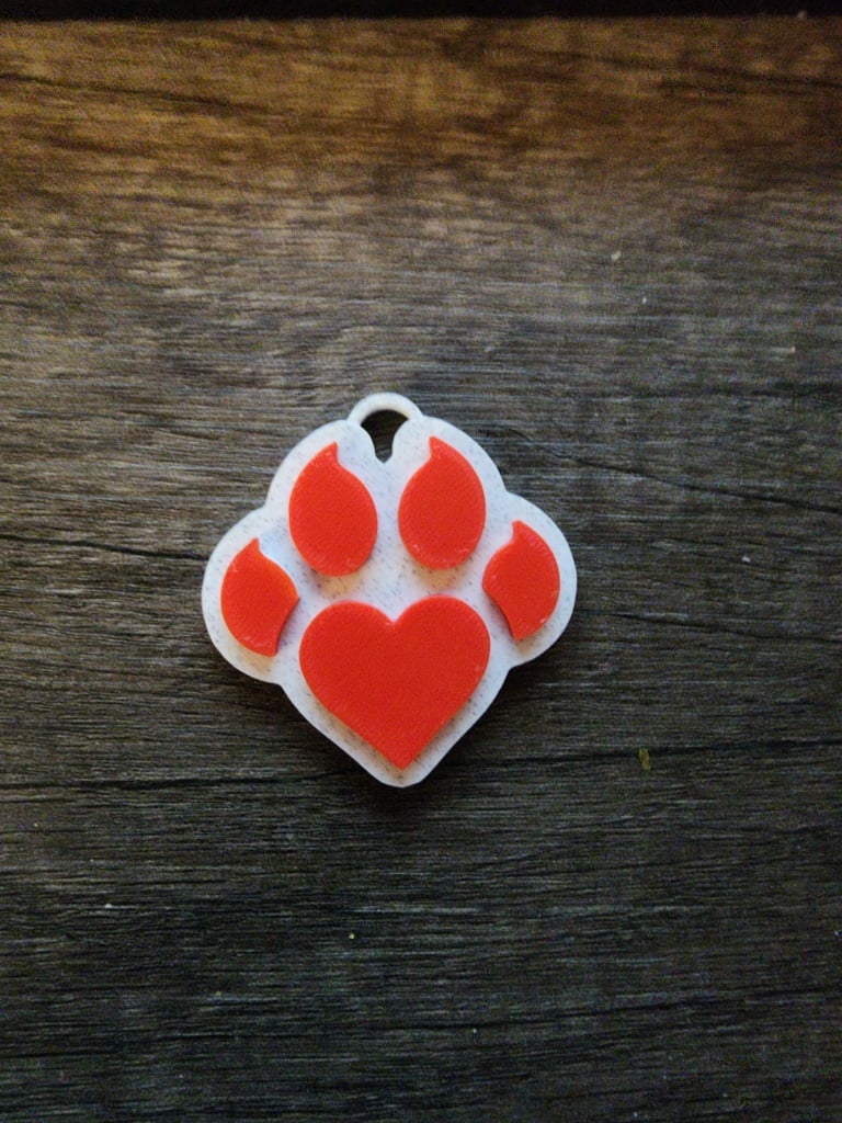 Cat Paw Heart charm 