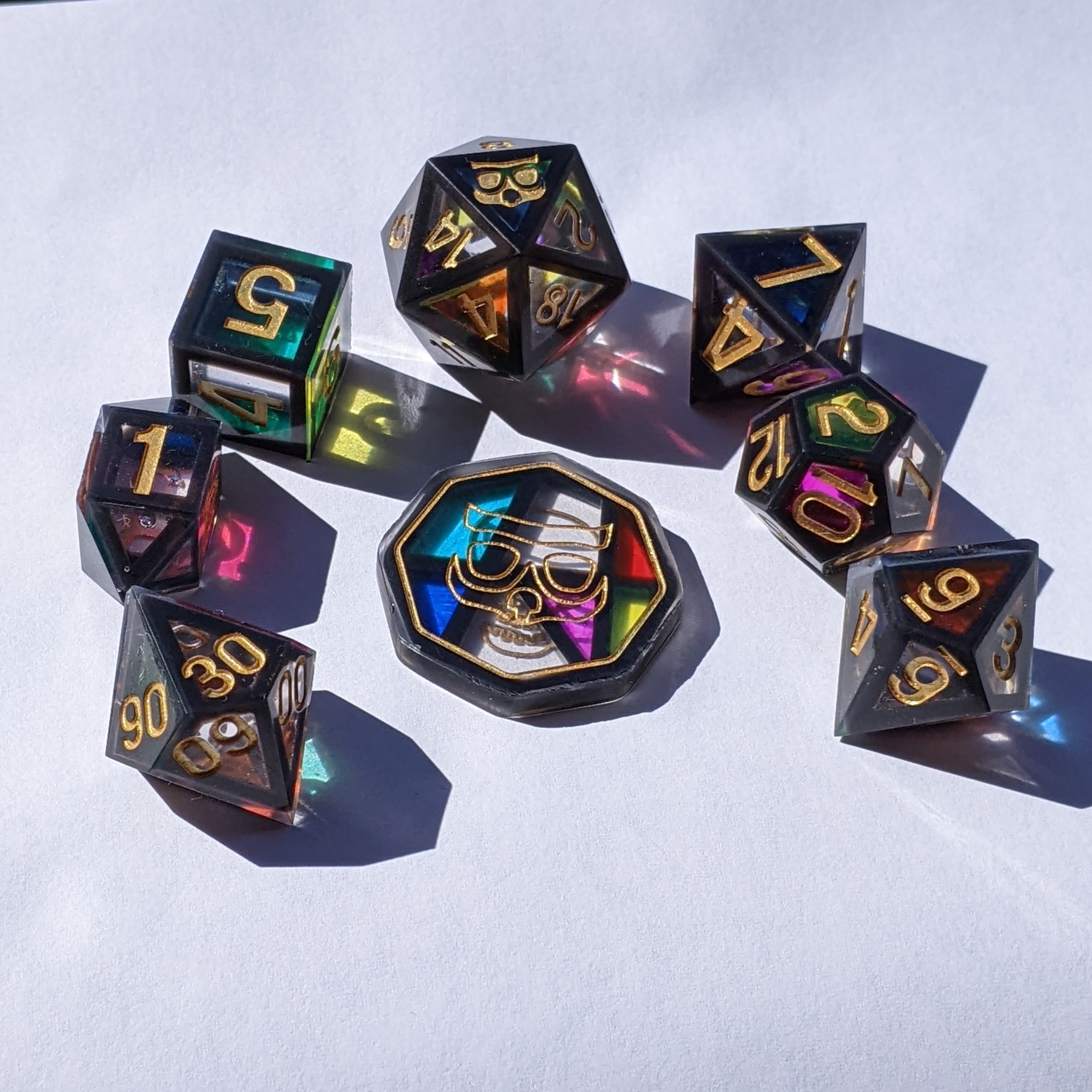 Frame Dice Set Primitives (Terrarium or Stained Glass Style)