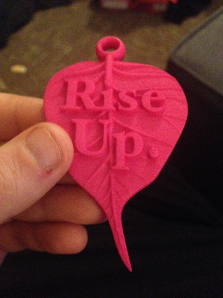 Rise Up: inspirational leaf keychain