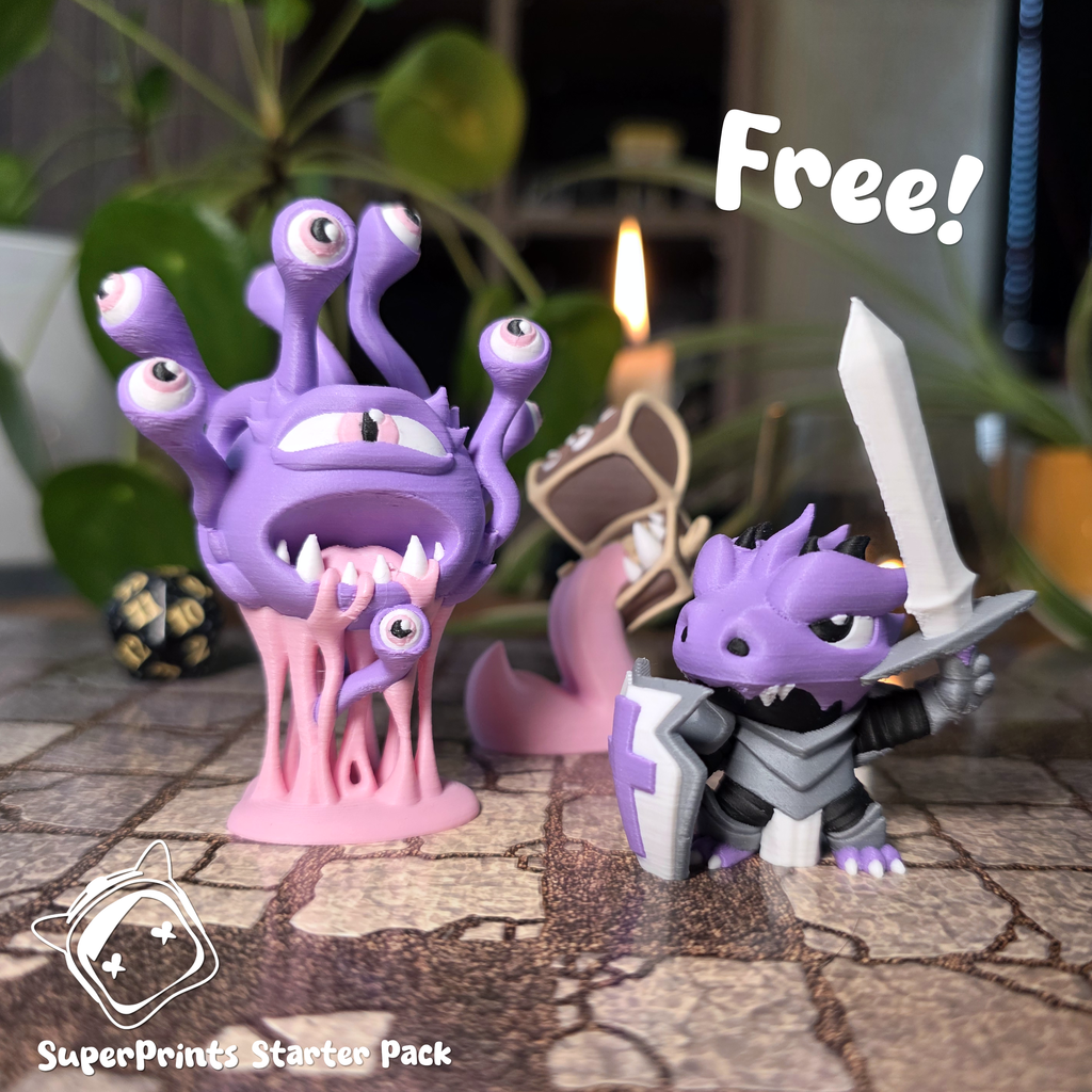 SuperPrints Starter Pack - Easy Multicolor FDM RPG Minis (No supports)