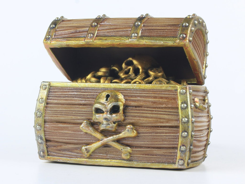 Modular Pirate Treasure Chest: Gold Coins, Skull and Bones  (Set #3)