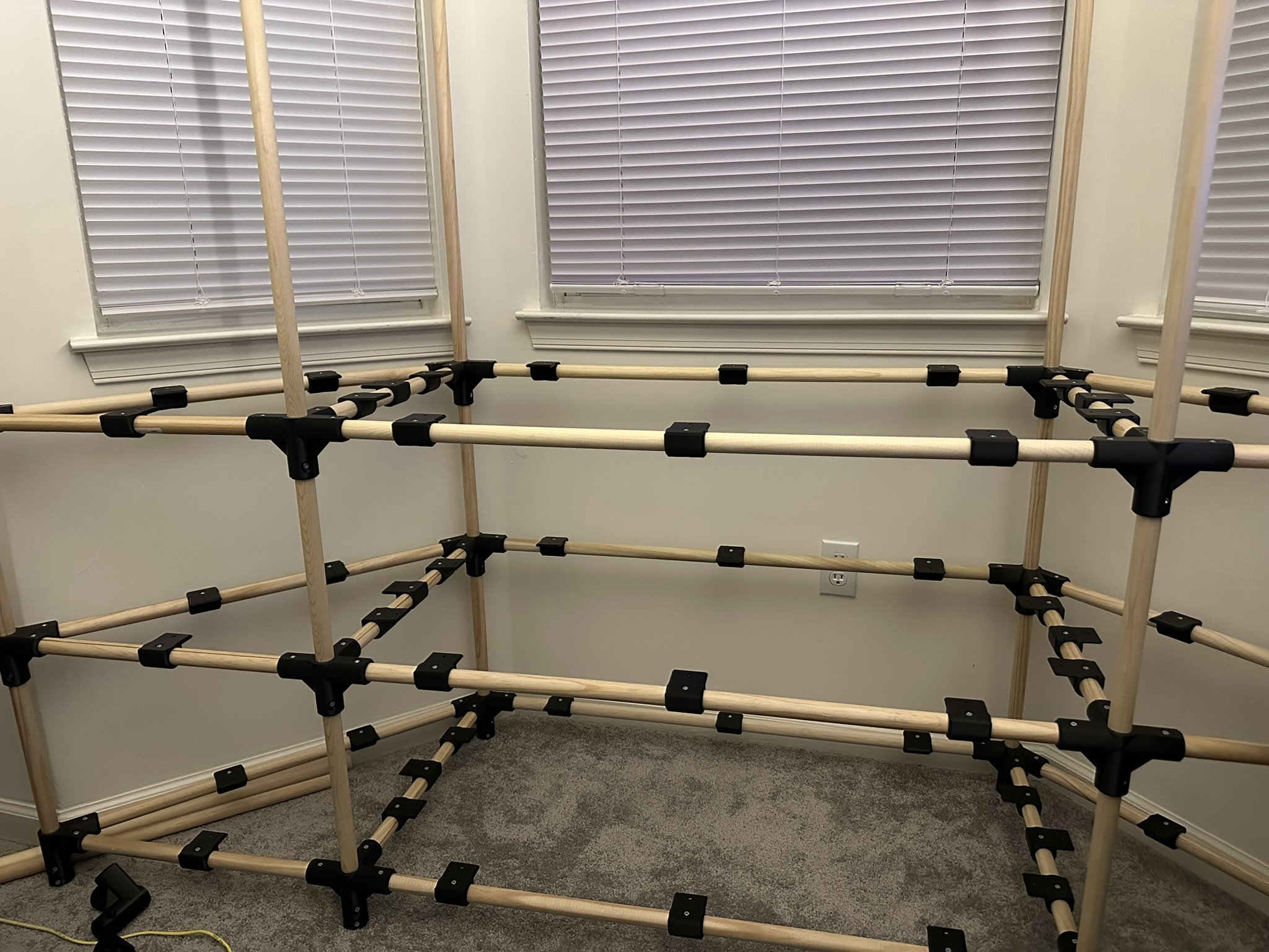 Rod Assisted Design (RAD) - Modular Parametric Building System for Dowel Rod, Tube, or Pipe [OpenSCAD]