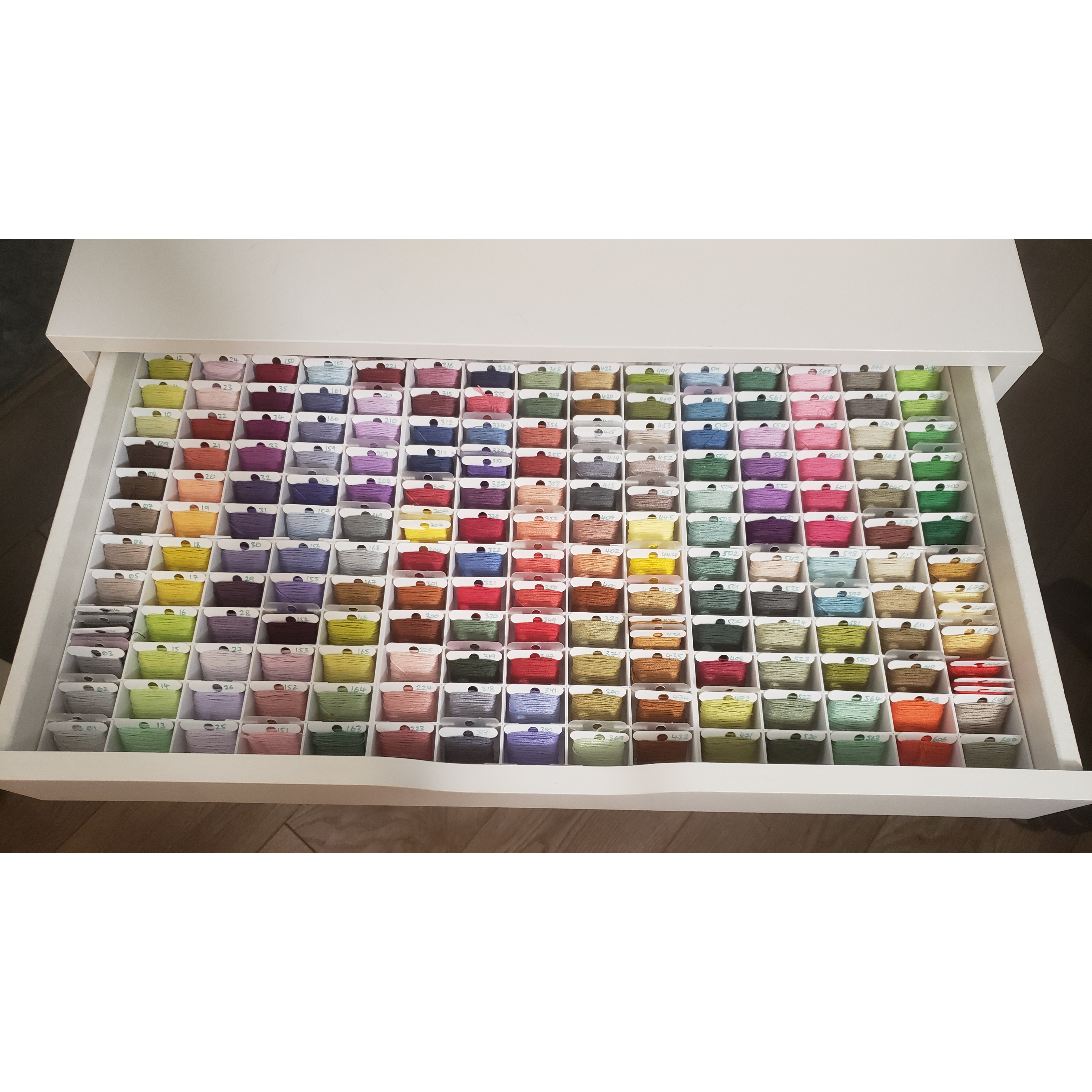 Embroidery Floss Organizers for IKEA Alex Drawers