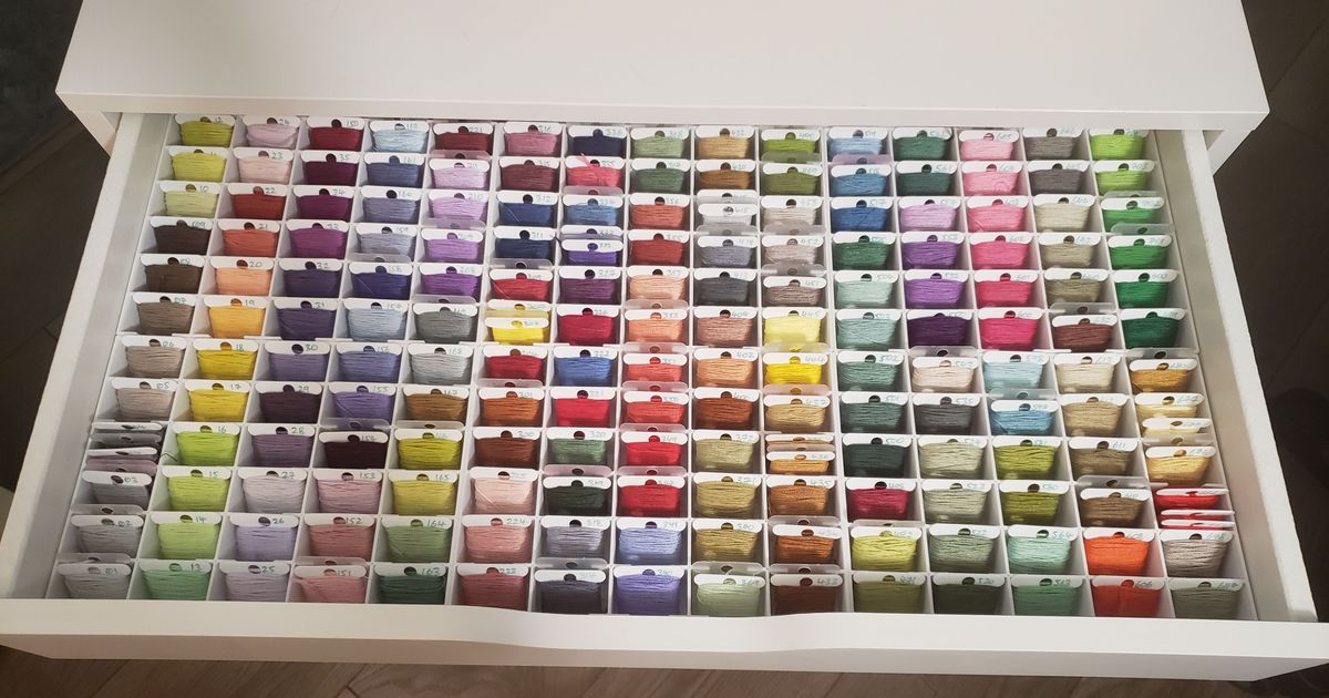 Embroidery Floss Organizers for IKEA Alex Drawers by CatCapricious