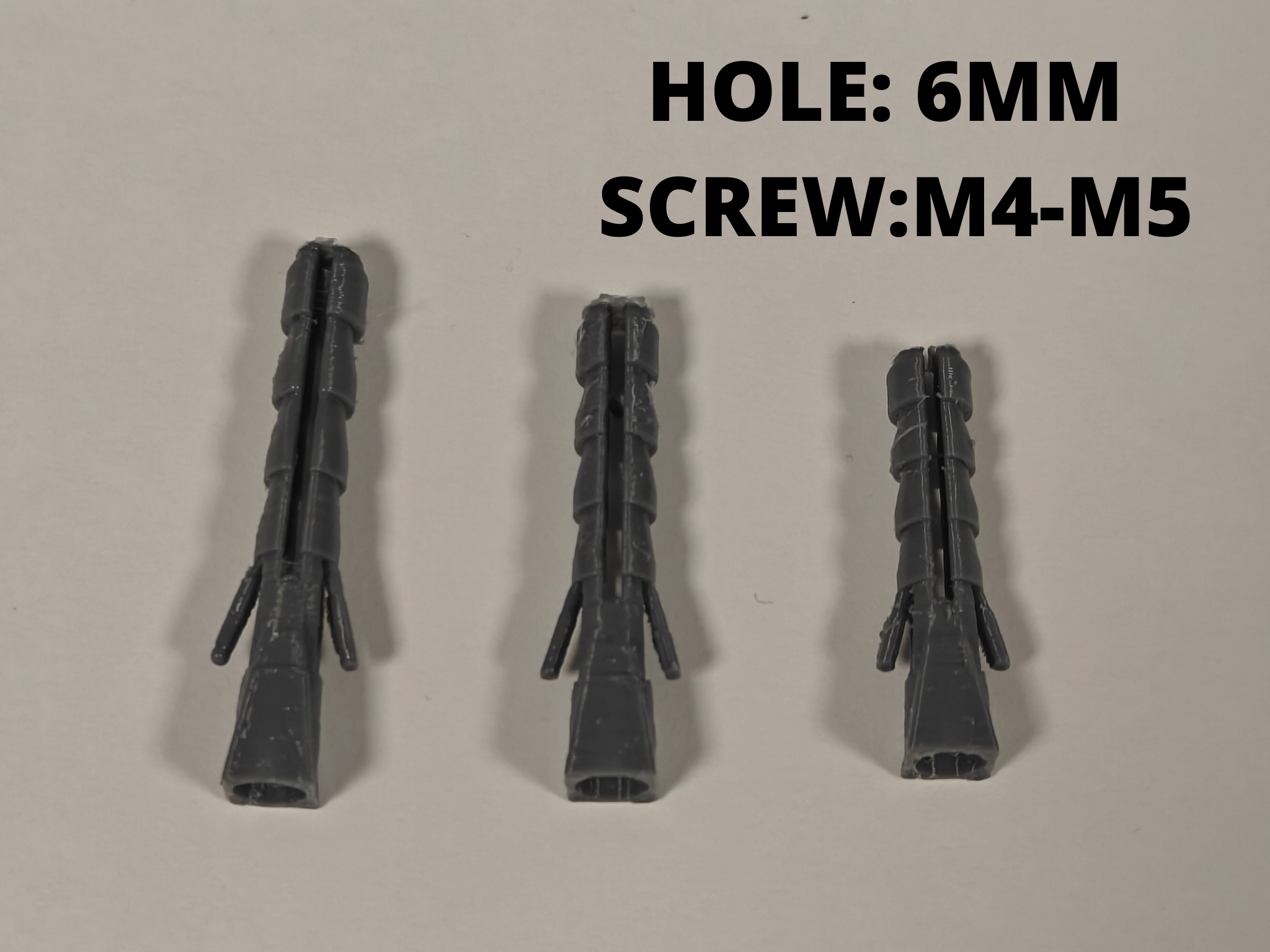 Wall Plugs Screw Anchors (6mm) | M4-M5 Screws | 5 Lengths