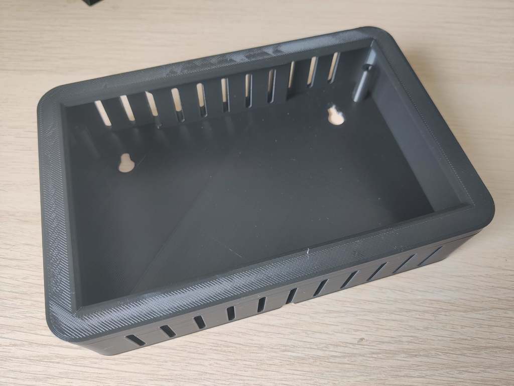 Touch screen case with mounted Raspberry pi