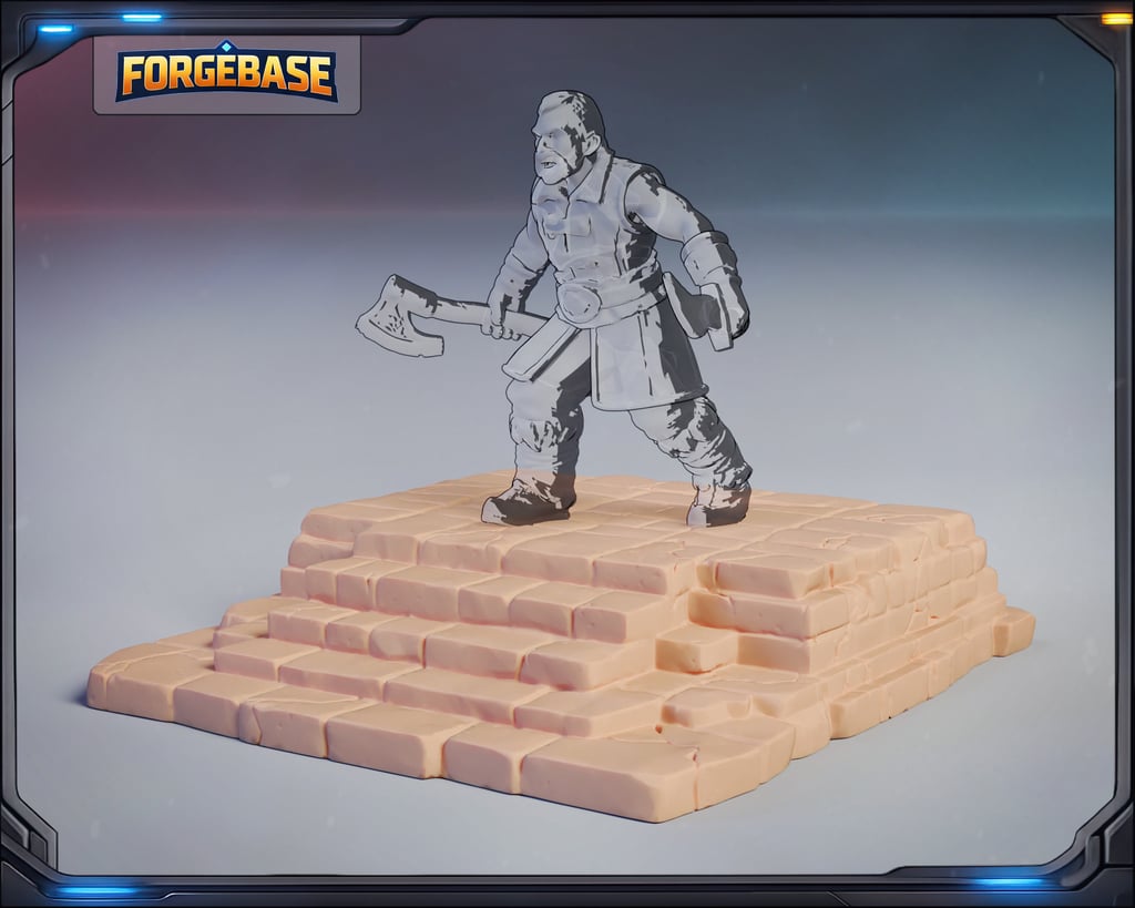 Miniatura 2 do modelo 3D Base Stone Stairs
