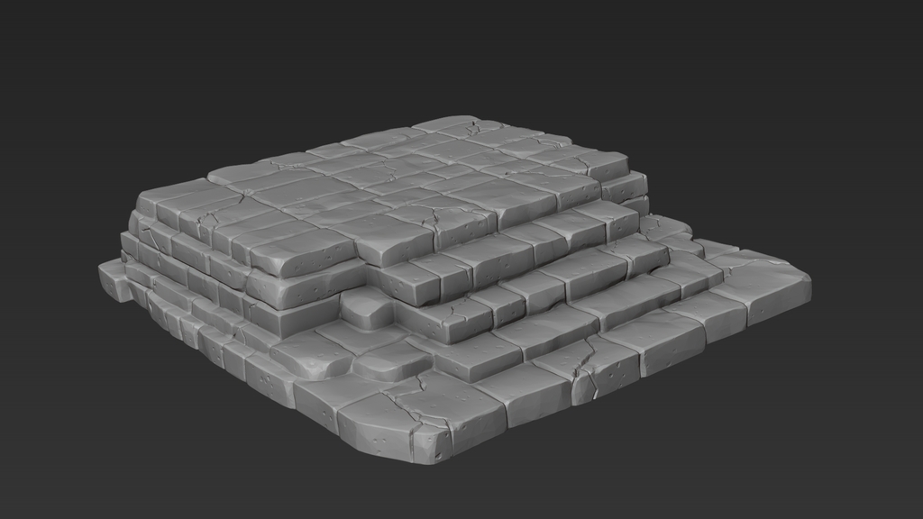 Miniatura 4 do modelo 3D Base Stone Stairs