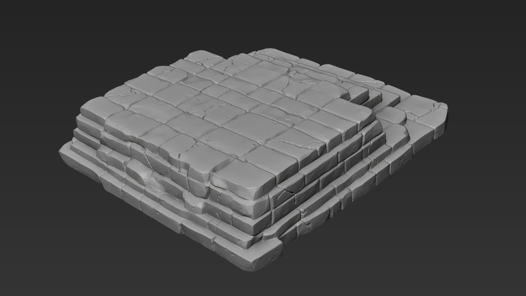 Miniatura 5 do modelo 3D Base Stone Stairs