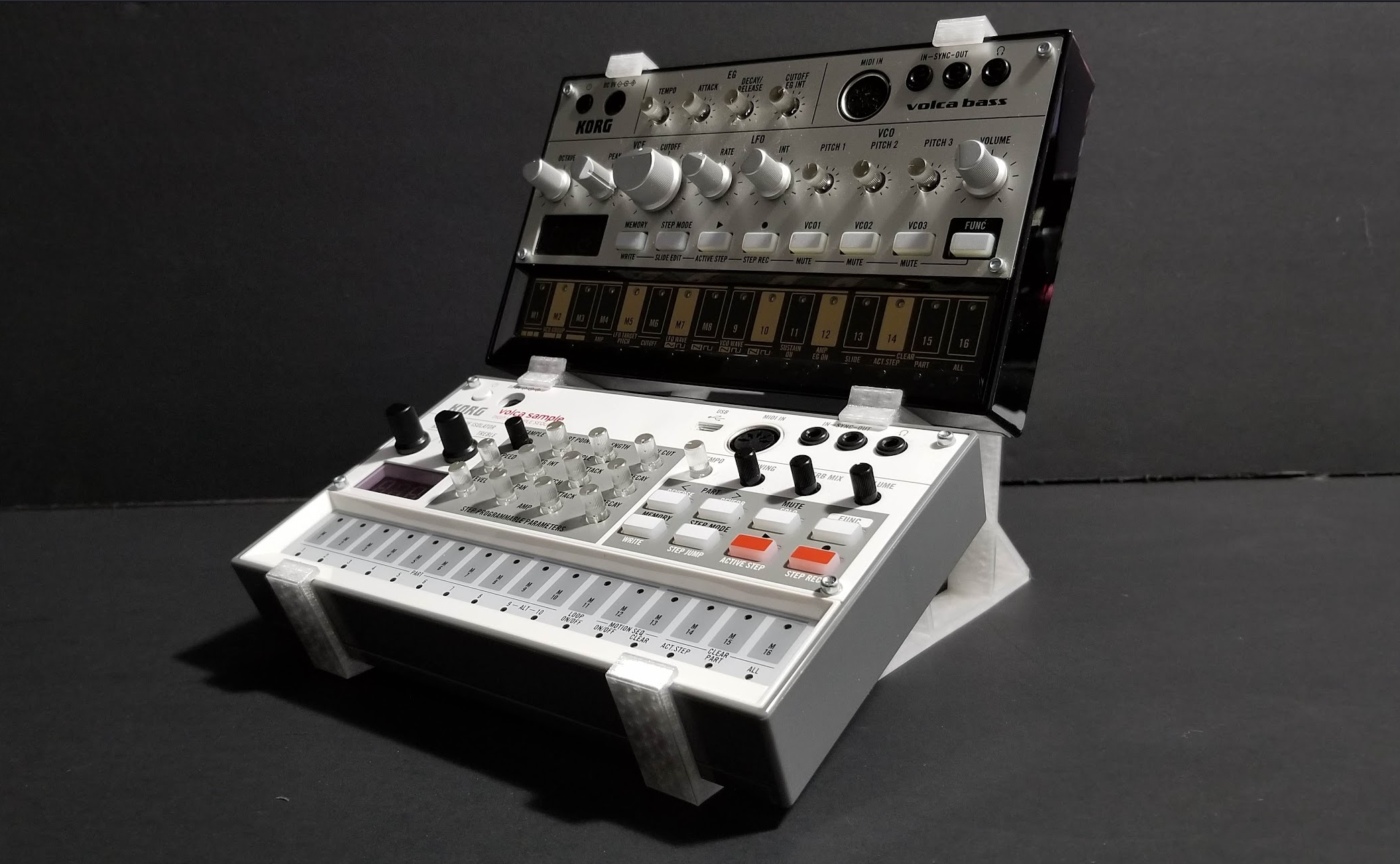 Dual Korg Volca Stand (Remixed to support 2 Korg Volcas)
