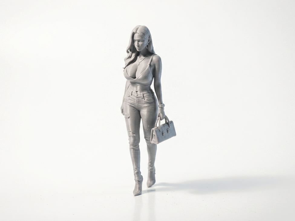 Bra And Jeans Lady Figurine Female Figure 3D Printable