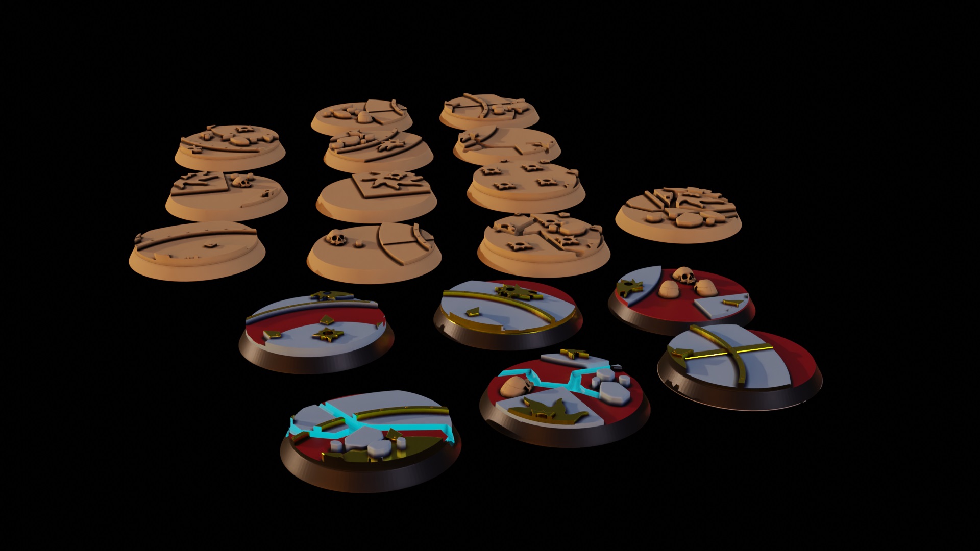 28.5mm and 32mm Shattered Ruins bases for miniature gaming