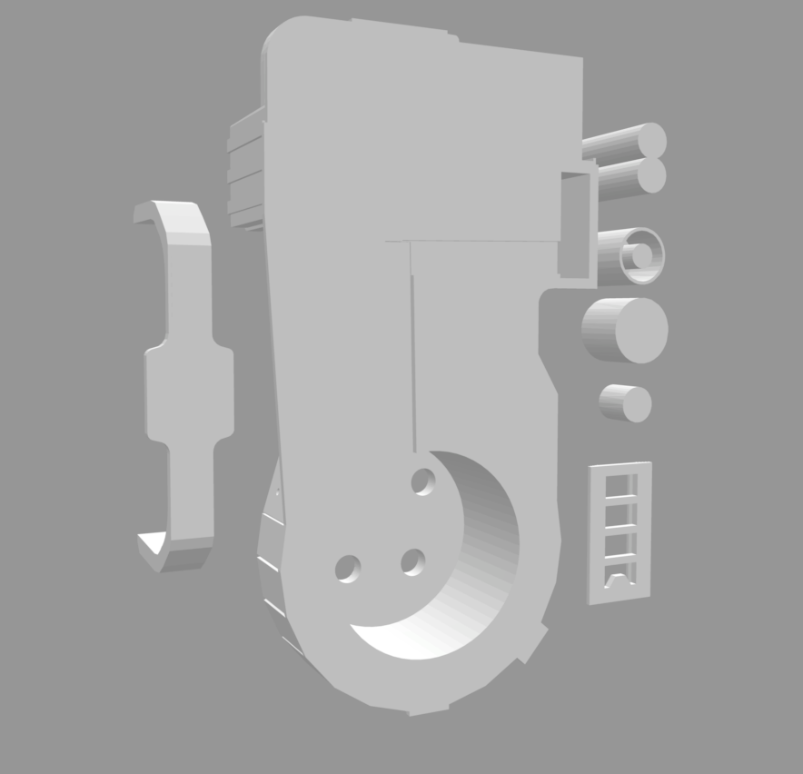 Mini Ghostbusters Proton Pack (remixed) 1:6 with holes for tubes and for led lights