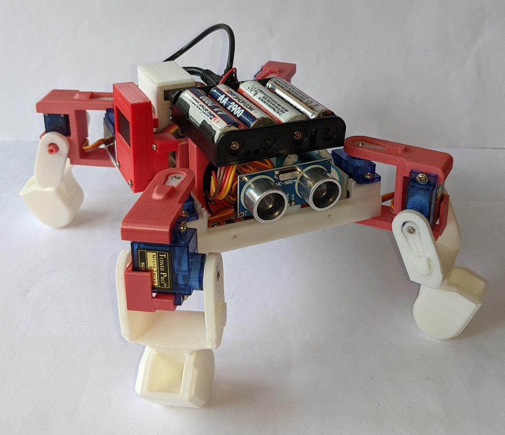 Raspberry Pi controlled 4-legged 8DOF robot