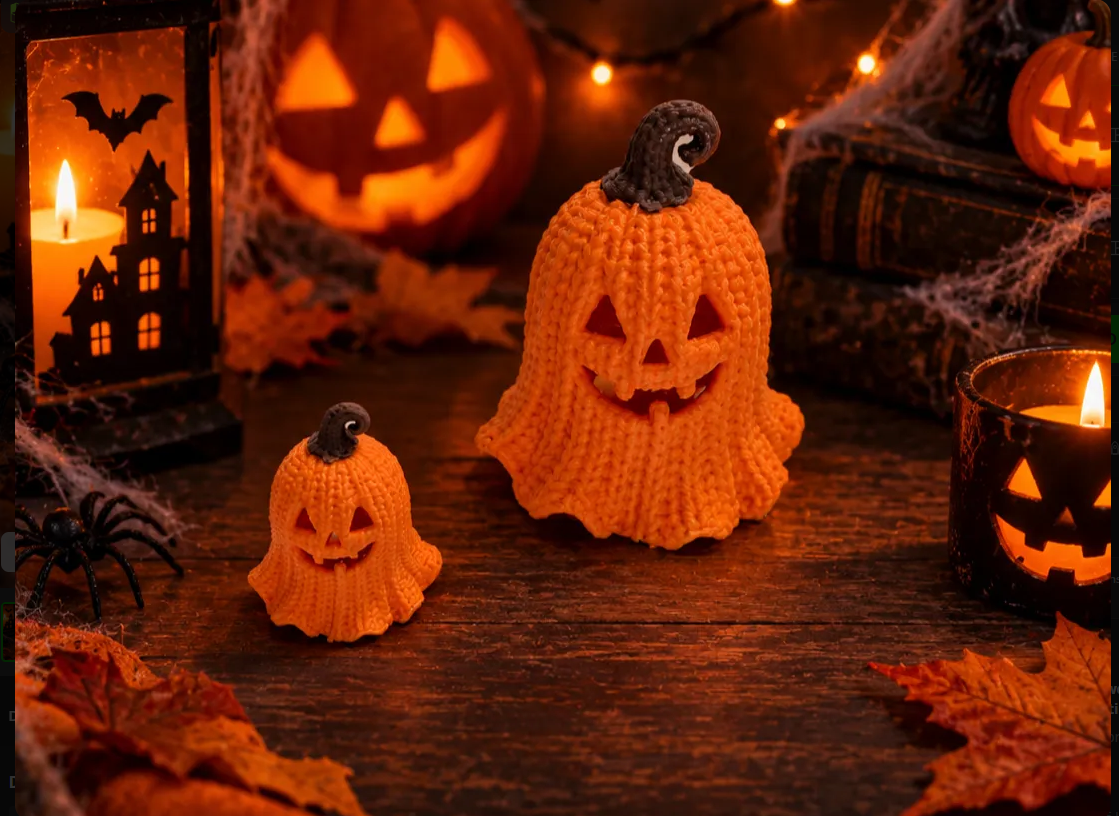 Knitted pumpin halloween